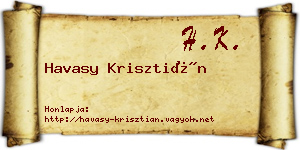 Havasy Krisztián névjegykártya