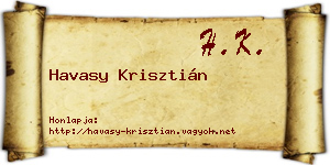 Havasy Krisztián névjegykártya